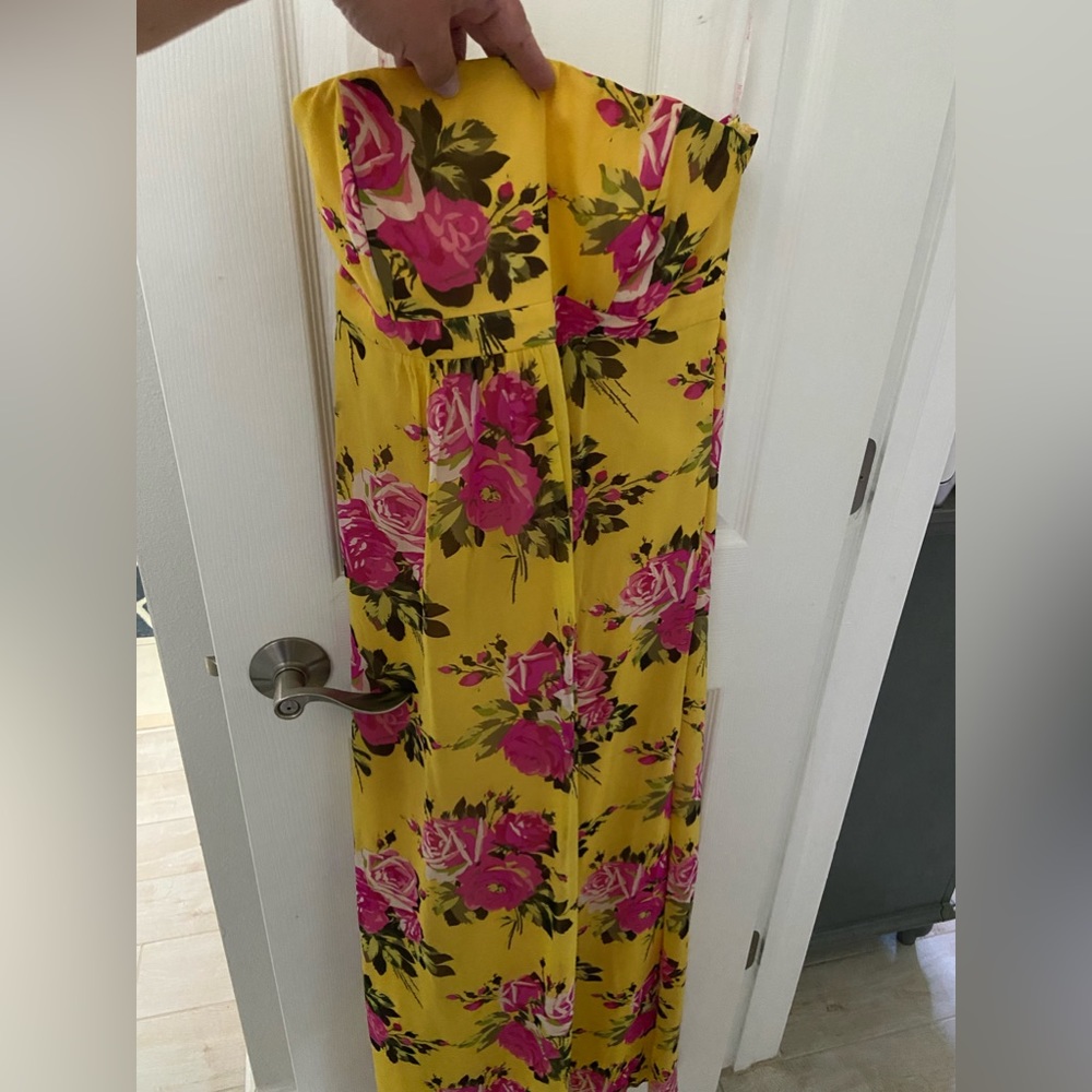 Betsey Johnson size 10 strapless long floral dress.